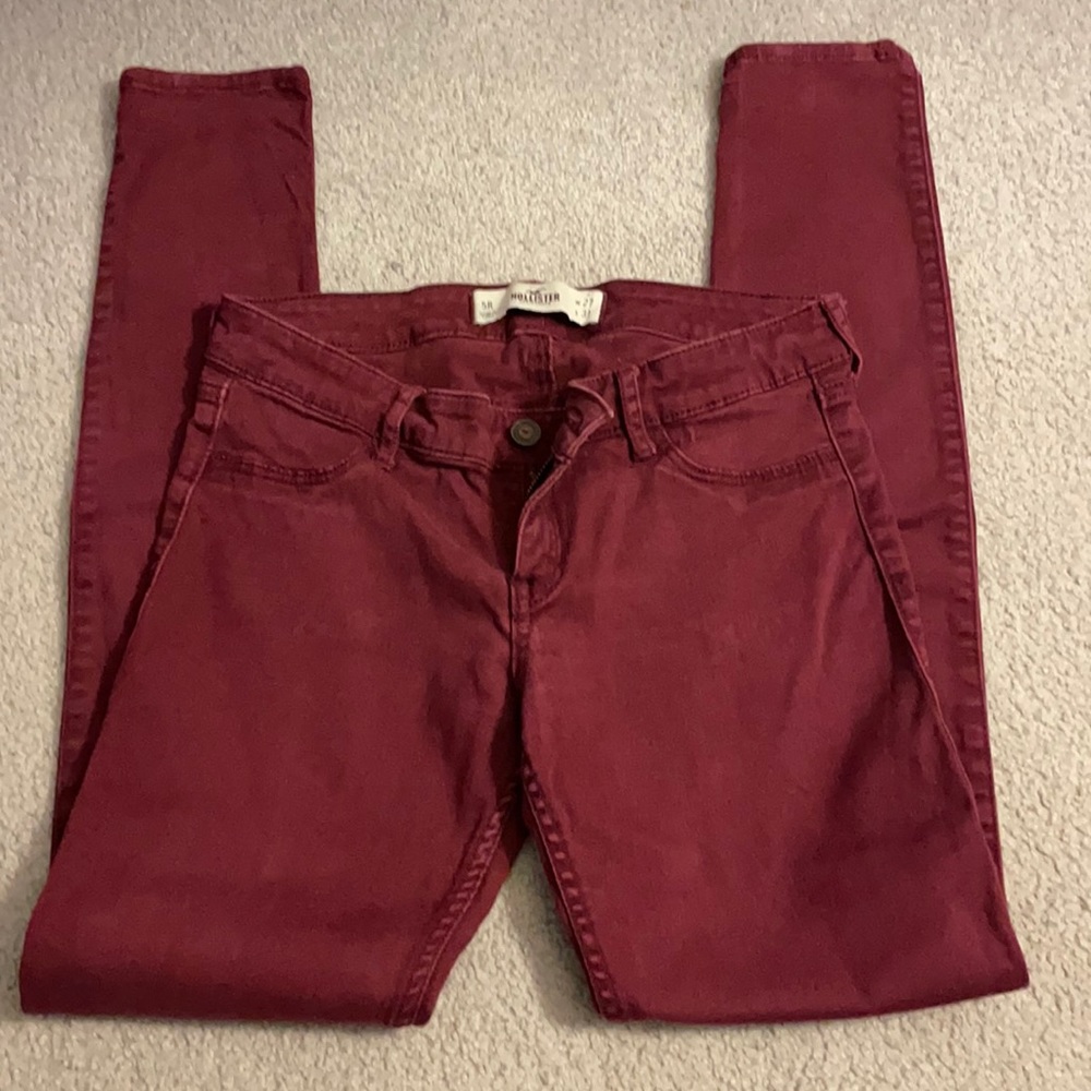 Hollister low rise maroon skinny jeans